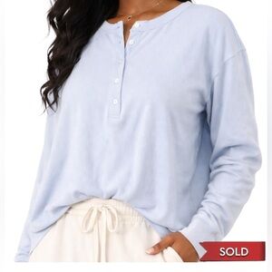 Abercrombie & Fitch Cozy Lounge Knit Oversized Henley Top | Brand New
